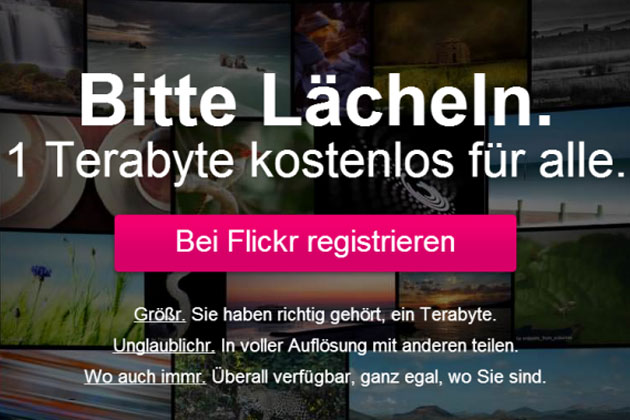 Yahoo Flickr Terabyte gratis Speicherplatz